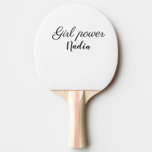 Pala De Ping Pong simple poder de chica minimalista agregar nombre t