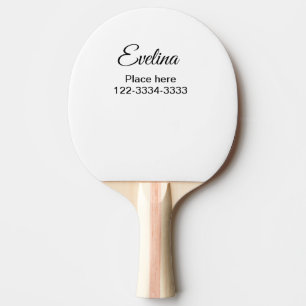 Pala De Ping Pong Simple texto mínimo añadir su nombre lugar ciudad 