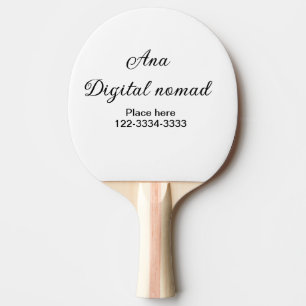 Pala De Ping Pong Simple texto mínimo añadir su nombre lugar ciudad