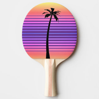 Pala De Ping Pong Sintonismo retro con árbol de palma