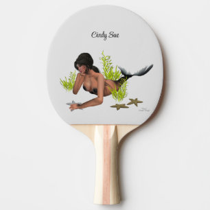 Pala De Ping Pong Sirena De Brunette Con Starfish Ping Pong Paddle