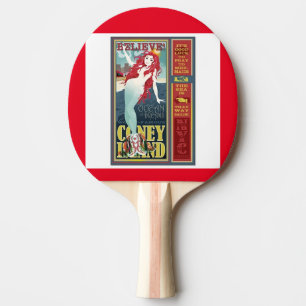 Pala De Ping Pong sirena de la isla de coney pelirroja