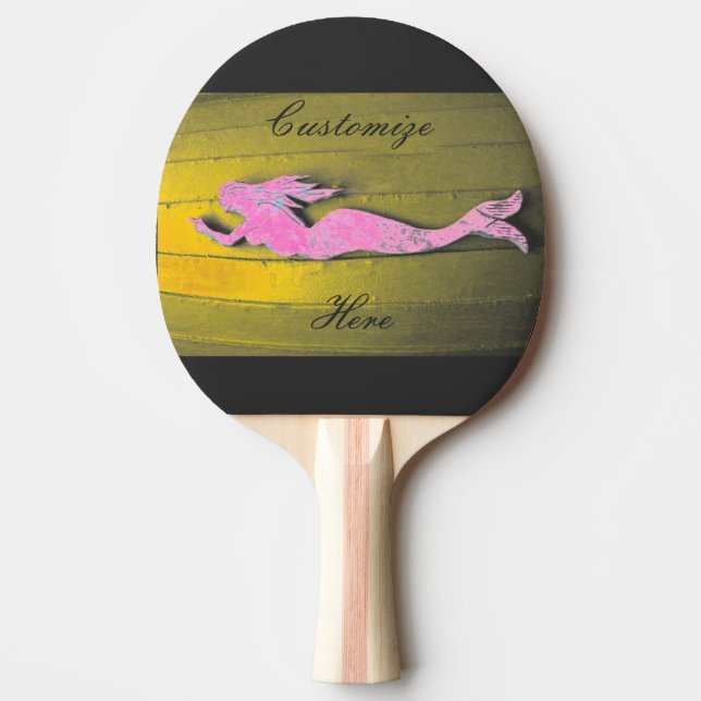 Pala De Ping Pong sirena de natación rosa (Anverso)