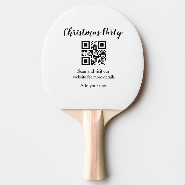 Pala De Ping Pong Sitio web de fiesta de Navidad simple código de ba (Anverso)