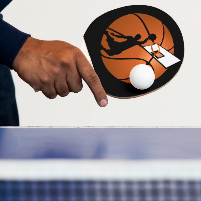 Pala De Ping Pong Slam Dunk Baloncesto Jugador con Hoop en una bola (in situ)