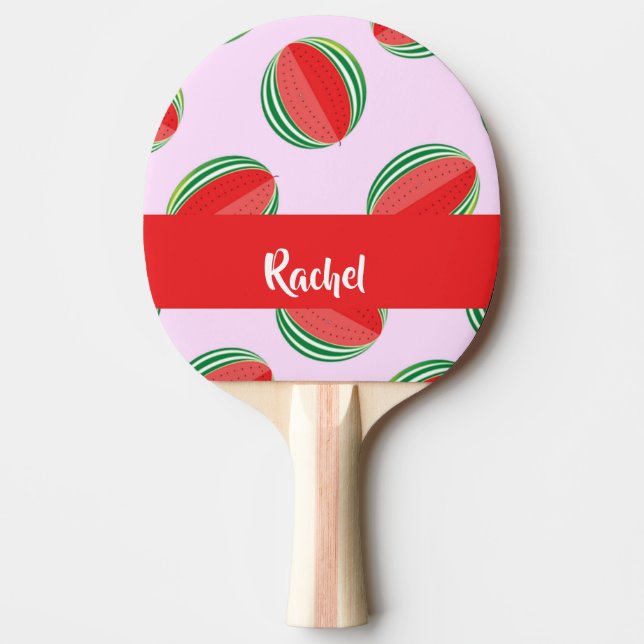 Pala De Ping Pong Sliced watermelon pattern on pink (Anverso)