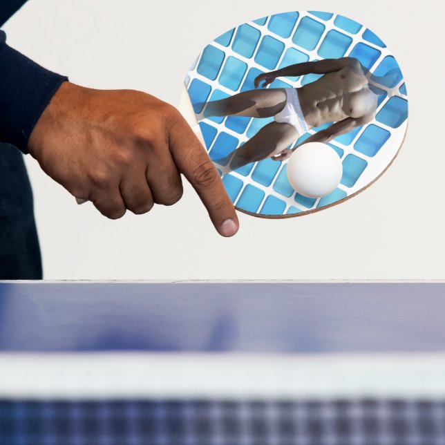 Pala De Ping Pong SlipperyJoe hombre muscular seis empates abs macho (in situ)