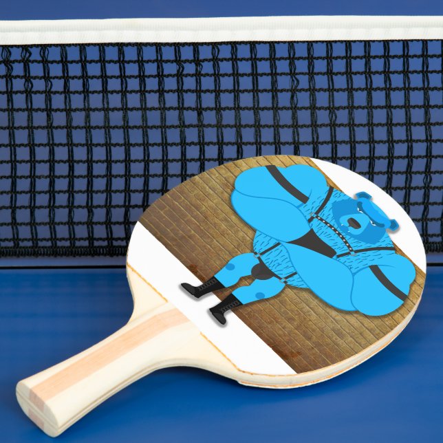 Pala De Ping Pong SlipperyJoe's gay musgo personalizado thong leathe (in situ)