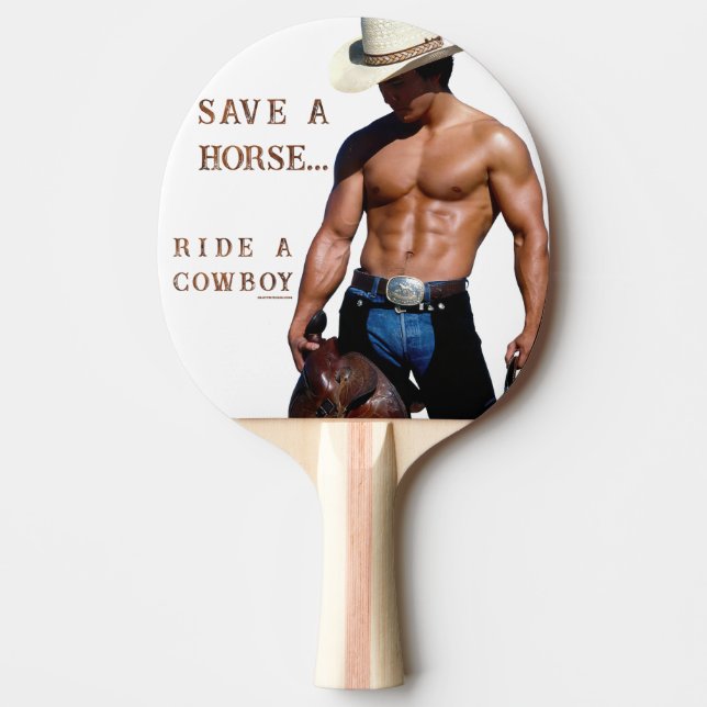 Pala De Ping Pong SlipperyJoe's save horse montar paja cowboy gorra  (Anverso)