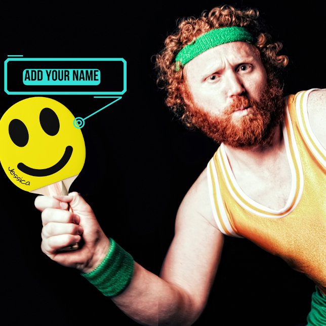 Pala De Ping Pong Smiley Face Ping Pong Paddle (Add a dose of pure joy to your game with this set of paddles that can be personalized.)