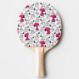 Pala De Ping Pong Snoopy Black & Magenta Pattern