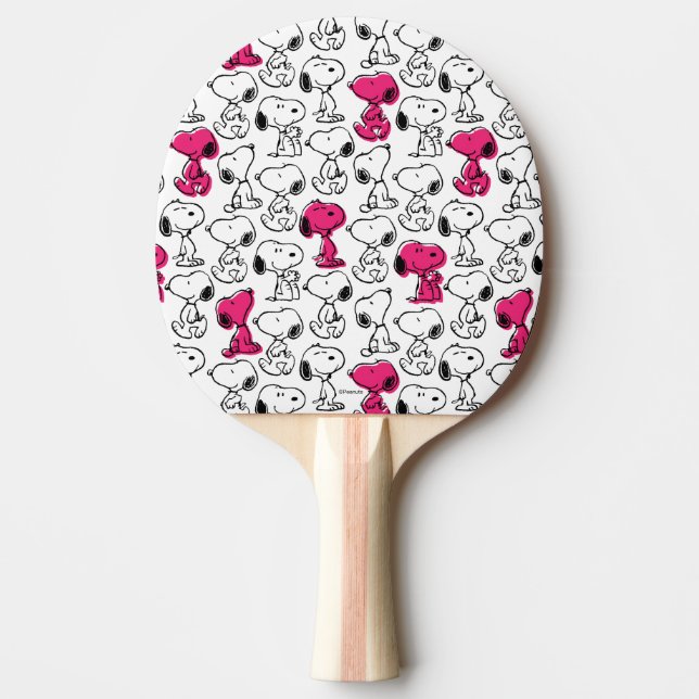 Pala De Ping Pong Snoopy Black & Magenta Pattern (Anverso)
