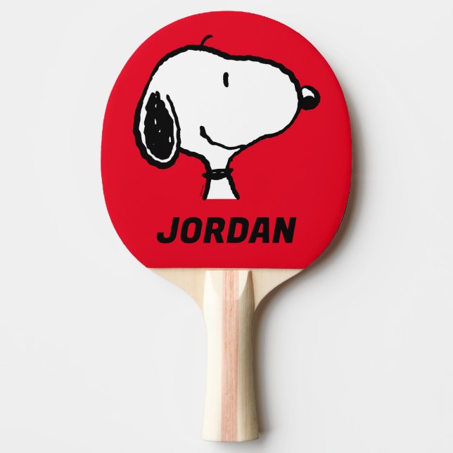 Pala De Ping Pong Snoopy Smile Giggle Laugh | Añadir su nombre (Anverso)