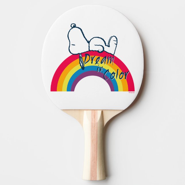 Pala De Ping Pong Snoopy | Sueño en arcoiris color (Anverso)