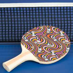 Pala De Ping Pong Snoopy & Woodstock Groovy Vibes Patrón púrpura