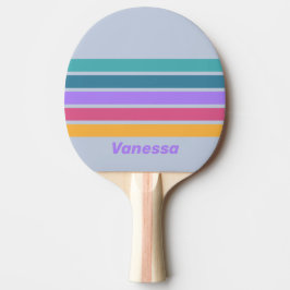 Pala De Ping Pong Soft Pansy Dream Across Striping with Name