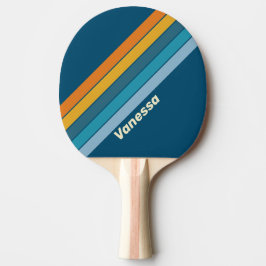 Pala De Ping Pong Sol Azul Rayado con Nombre