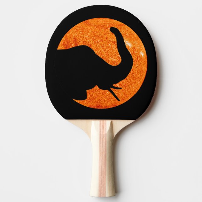 Pala De Ping Pong Sombra de eclipse solar de perfil de elefante (Anverso)