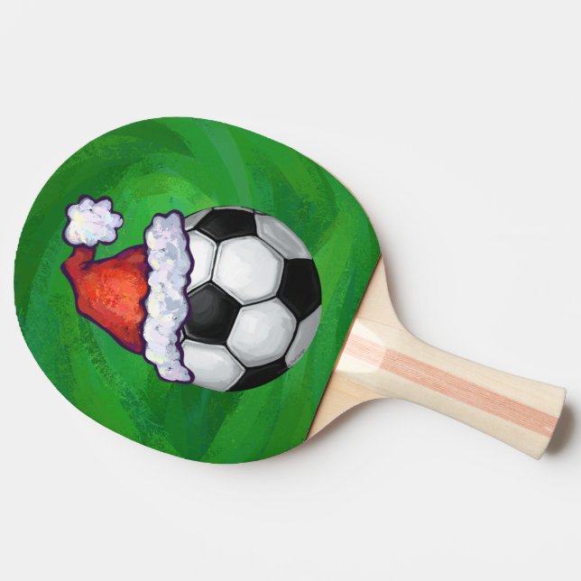 Pala De Ping Pong Sombrero de Santa Ball de fútbol en verde (Lateral)