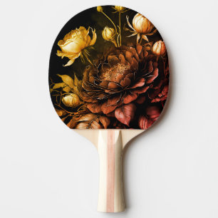 Pala De Ping Pong Sorprendente Arreglo Flores de color de roya de co