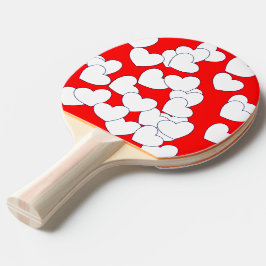 Pala De Ping Pong Sorprendente rojo con corazón blanco Ping Pong Pad