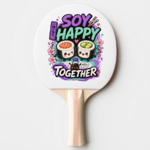 Pala De Ping Pong Soy Feliz Juntos – Lindo Pareja de Sushi Kawaii