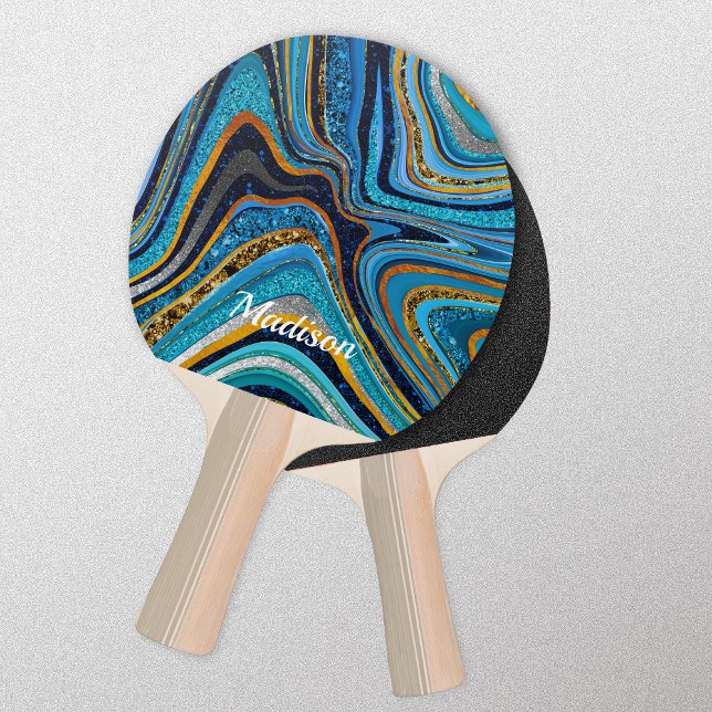 Pala De Ping Pong Sparkle Purpurina giratorio arte arte azul (Subido por el creador)