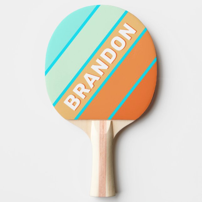 Pala De Ping Pong Splash trópico negrita tachada con nombre (Anverso)