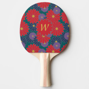 Pala De Ping Pong Splashy Fall Floral Ping Pong Paddle