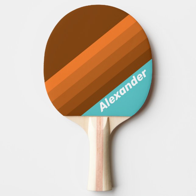 Pala De Ping Pong Sport Desert Teal Stripes with Name (Anverso)