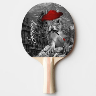 Pala De Ping Pong Squirrel Funny Painter con nombre