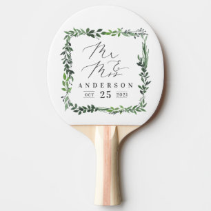Pala De Ping Pong Sr. y Sra. Flagry acuarela elegante