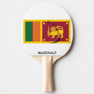 Pala De Ping Pong SRI LANKA FLAG & MAP Personalizado