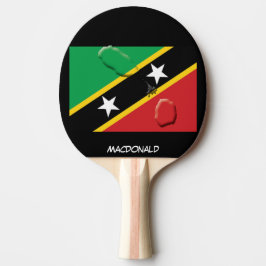 Pala De Ping Pong ST KITTS NEVIS FLAG & MAP Negro personalizado