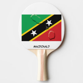 Pala De Ping Pong ST KITTS NEVIS FLAG & MAP Negro personalizado