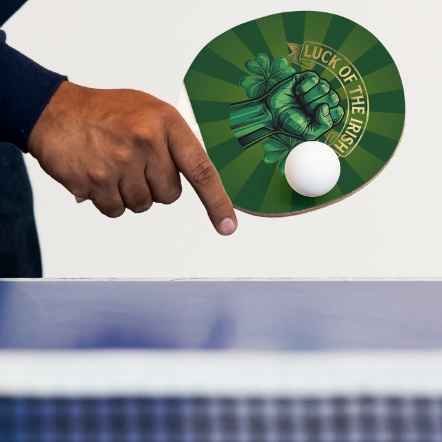 Pala De Ping Pong St. Patrick’s Day Luck of the Irish Fist Shamrock (in situ)