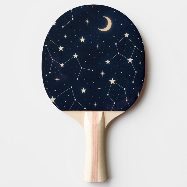 Pala De Ping Pong Starry Constellation Sky - Patrón nocturno celesti (Anverso)