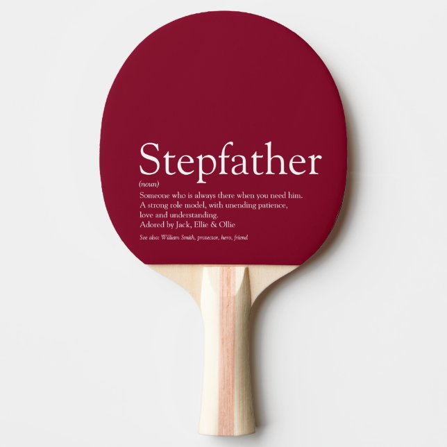Pala De Ping Pong Stepfather, Stepdad Definition Fun Burgundy (Anverso)