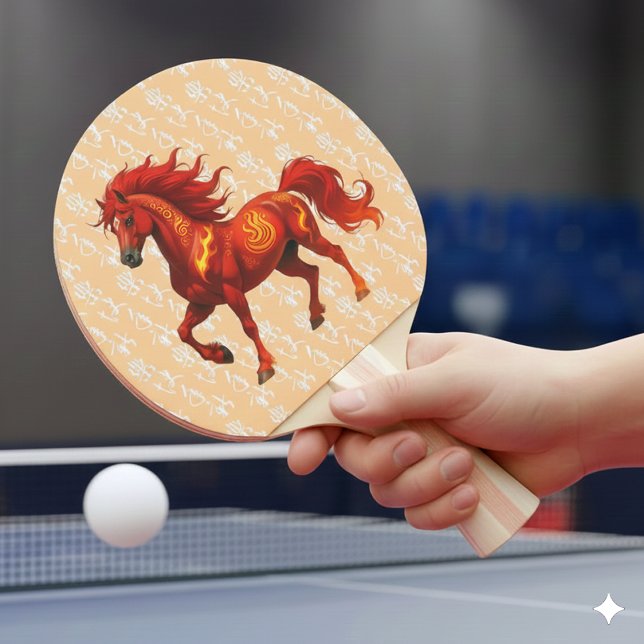 Pala De Ping Pong Stunning Chinese Year of the Fire Horse 2026 (Stunning Year of the Fire Horse 2026 Table Tennis Paddle Cover Photo)