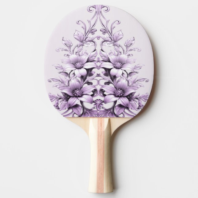 Pala De Ping Pong Stylish Purple Flowers Ping Pong Paddle (Anverso)