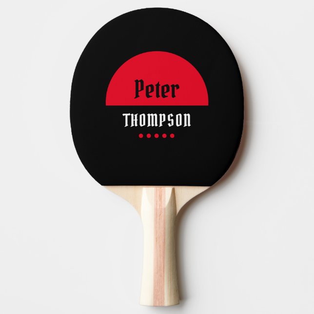 Pala De Ping Pong su logo rojo de nombre (Anverso)