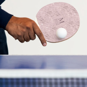 Pala De Ping Pong Suave tono rosa pastel dorado plata brillo patrón