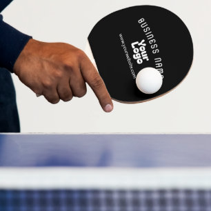Pala De Ping Pong Subir logotipo retro-moderno negro y blanco (edita