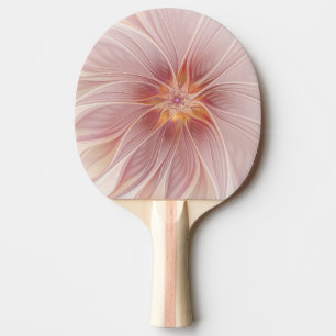 Pala De Ping Pong Sueño floral abstracto de fractal de arte en rosa 