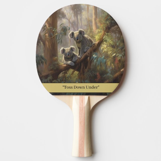Pala De Ping Pong Sueños del bosque Koala, personalizado (Anverso)