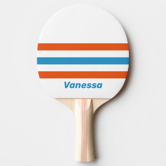Pala De Ping Pong Summertime Nostalgic Across Striping with Name (Anverso)