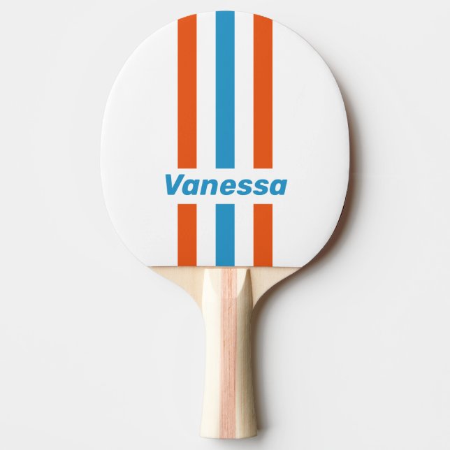 Pala De Ping Pong Summertime Nostalgic Pin Stripes with Name (Anverso)