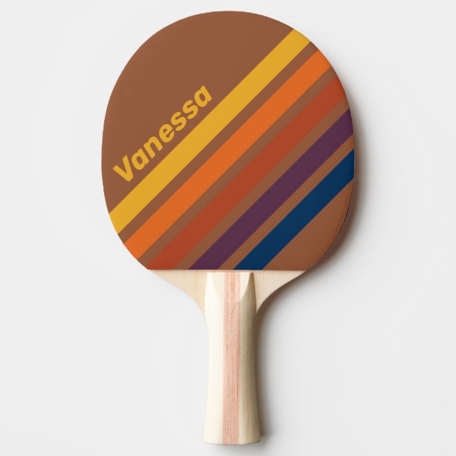 Pala De Ping Pong Sunbaked Clay Angled Striping with Name (Anverso)