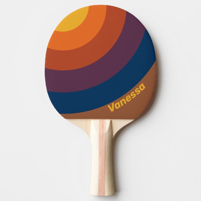Pala De Ping Pong Sunbaked Clay Circle Stripe with Name (Anverso)