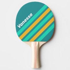 Pala De Ping Pong Sunlit Seas Angled Striping with Name
